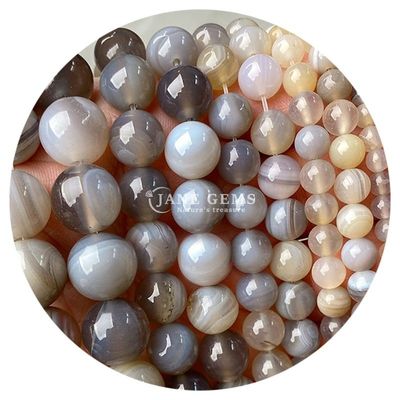 Agates naturales Perlas de piedra suave redonda Perlas espaciadoras sueltas para joyería Hacer pulseras de bricolaje