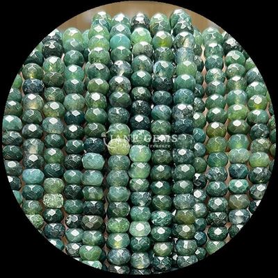 Agate indio punto verde de piedra preciosa natural cuentas de cuentas de filamentos de piedra preciosa natural con facetas de ábaco cuentas para regalos personalizados