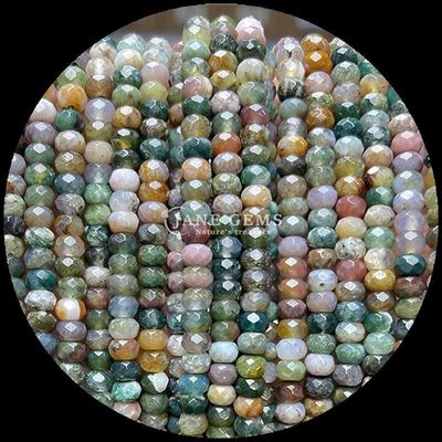 Agate indio punto verde de piedra preciosa natural cuentas de cuentas de filamentos de piedra preciosa natural con facetas de ábaco cuentas para regalos personalizados