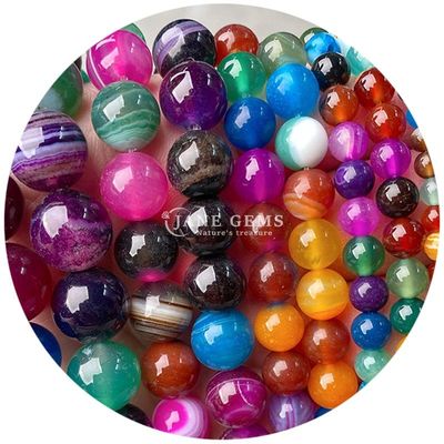Natural Curación Cristal de piedra preciosa Perlas sueltas Perlas de piedra lisa para la fabricación de joyas
