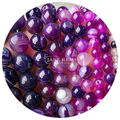 Las cuentas de piedra natural sueltas de la hebra de la piedra real de ágata de cristal de la verdadera cuentas para la joyería DIY