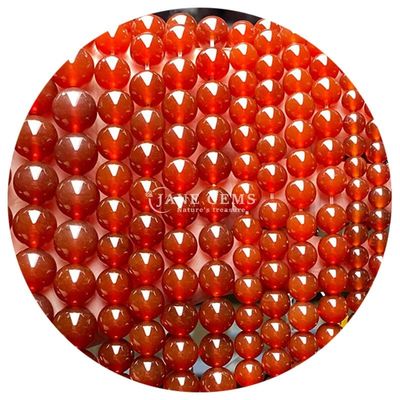 Perlas sueltas de ágata de verdad Rojo de ágata de perlas de filamento para llavero / joyería / artesanía hacer regalo