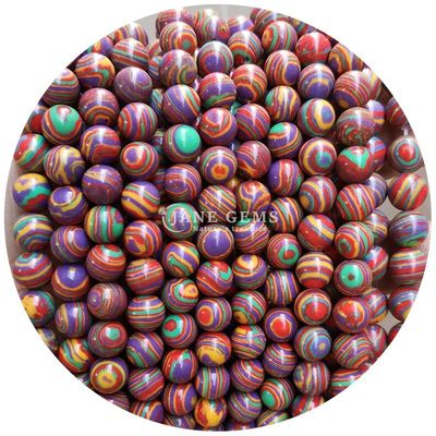 Perlas de malaquita Imitación Perlas de piedra de malaquita redondas Perlas de piedra sueltas para joyería DIY