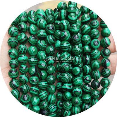 Perlas de malaquita Imitación Perlas de piedra de malaquita redondas Perlas de piedra sueltas para joyería DIY