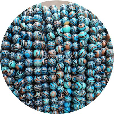 Perlas de malaquita Imitación Perlas de piedra de malaquita redondas Perlas de piedra sueltas para joyería DIY