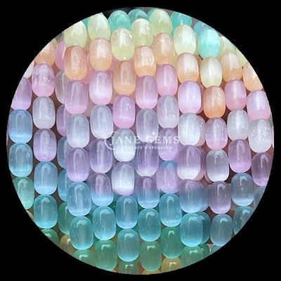 Gemas Perlas Dalmatino Jaspe Cristal Natural Gemstone Barril Forma de Perlas sueltas Filamentos para la fabricación de joyas