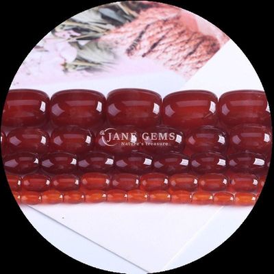 Perlas de gemas Carnelia Ágata verde cristal natural piedra preciosa barril forma de perlas sueltas hebras para la fabricación de joyas