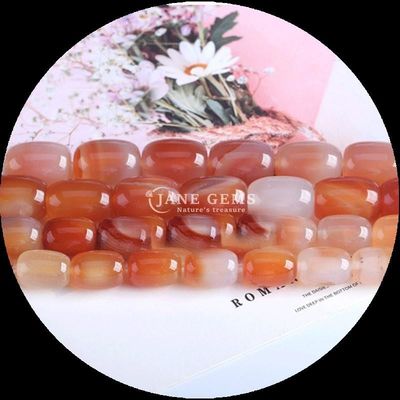 Perlas de gemas Carnelia Ágata verde cristal natural piedra preciosa barril forma de perlas sueltas hebras para la fabricación de joyas