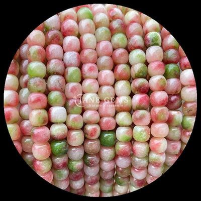 Perlas de gemas rosa cuarzo hielo jade verde cristal natural piedra preciosa forma de manzana hilos de perlas sueltas para la fabricación de joyas