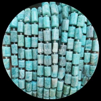 Perlas de gemas Cristal natural Acuamarina Prehnita Piedra preciosa de facetas de forma cilíndrica Filamentos de perlas sueltas para la fabricación de joyas