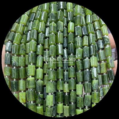 Perlas de gemas Cristal natural Acuamarina Prehnita Piedra preciosa de facetas de forma cilíndrica Filamentos de perlas sueltas para la fabricación de joyas