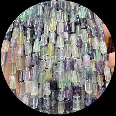 Perlas de gemas Cristal natural Apatita Rodonita Piedra preciosa de facetas de forma cilíndrica Filamentos de perlas sueltas para la fabricación de joyas