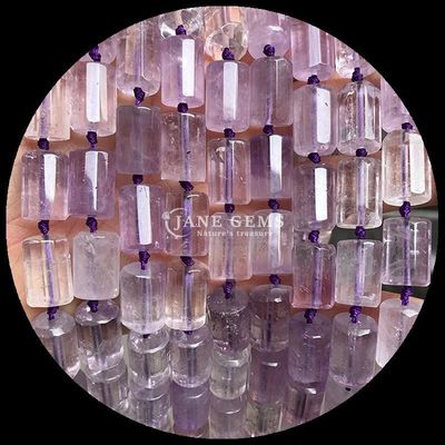 Perlas de gemas Cristal natural Apatita Rodonita Piedra preciosa de facetas de forma cilíndrica Filamentos de perlas sueltas para la fabricación de joyas