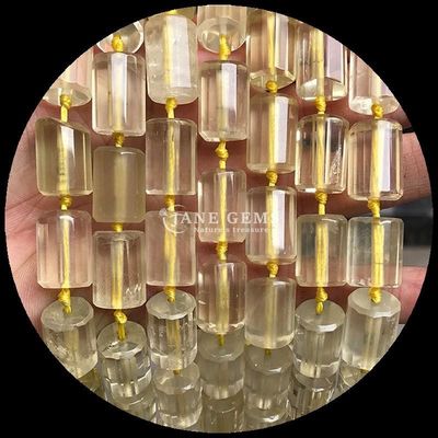 Perlas de gemas Cristal natural Apatita Rodonita Piedra preciosa de facetas de forma cilíndrica Filamentos de perlas sueltas para la fabricación de joyas
