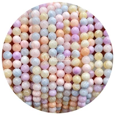 Polished Smooth Hetian White Jade Chalcedony Light Peach Chalcedony Perlas sueltas para la fabricación de joyas DIY
