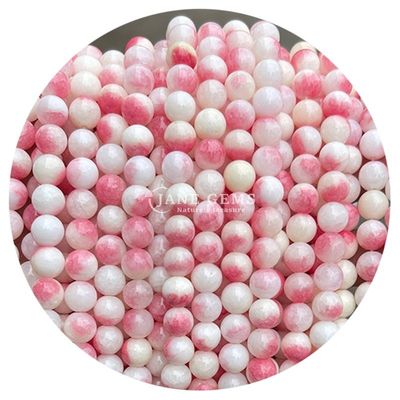 Polished Smooth Hetian White Jade Chalcedony Light Peach Chalcedony Perlas sueltas para la fabricación de joyas DIY
