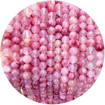 Jades redondos mezclados Calcedonia Perlas de piedra curativa Cristal piedra natural Perlas sueltas DIY Joyería