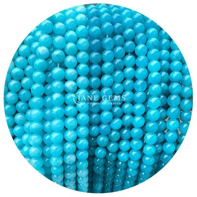 Jades redondos mezclados Calcedonia Perlas de piedra curativa Cristal piedra natural Perlas sueltas DIY Joyería