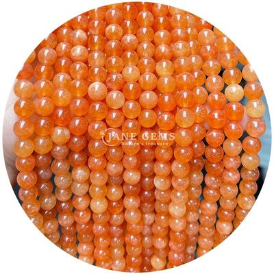 Jades redondos de color de piedra calcedónica cuentas curativas de cristal piedra natural cuentas sueltas para hacer joyas