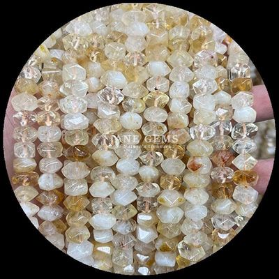 Perlas de gemas Cristal natural Citrino Rosa Cuarzo Piedra preciosa Forma irregular caída Filamentos de perlas sueltos para la fabricación de joyas