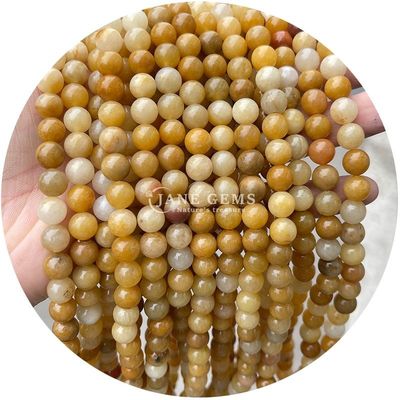 Piedra natural con cuentas sueltas de piedra gemma rosa redonda suave para hacer joyas