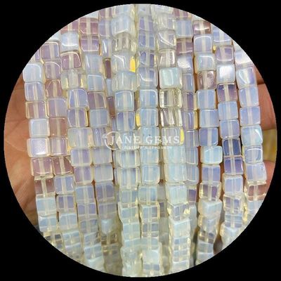 Cubo de forma cuadrada Opalita Ojo de tigre hebras de cuentas sueltas para energía curativa