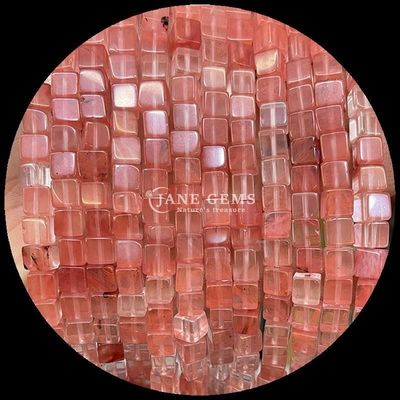Cubo de forma cuadrada Opalita Ojo de tigre hebras de cuentas sueltas para energía curativa