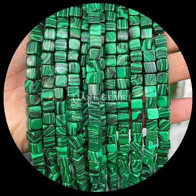 Cubo de forma cuadrada Opalita Ojo de tigre hebras de cuentas sueltas para energía curativa