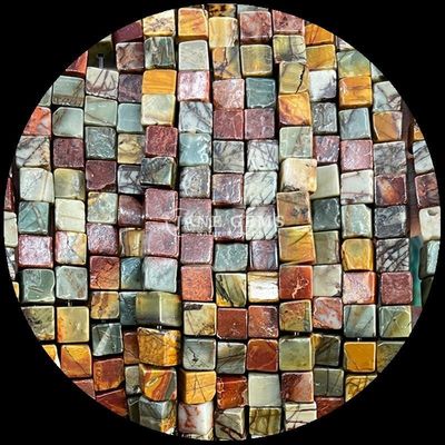 Cubo Cuadrado Forma Natural de piedra preciosa Perlas Rojo Turquesa Negro Ágata hebras de perlas sueltas para joyería DIY