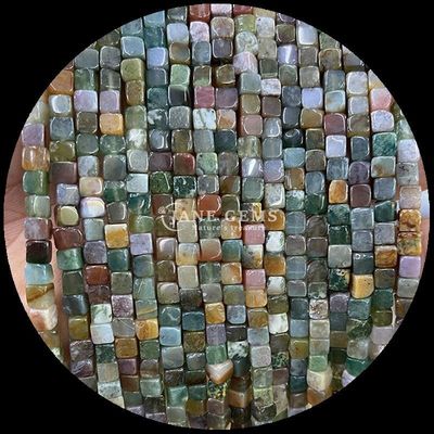 Perlas de punto azul de ágata india para la curación de cristales y joyería DIY haciendo diferentes tamaños
