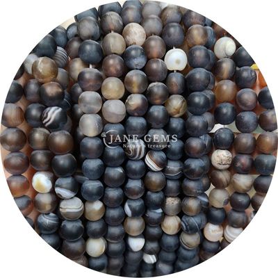 Perlas sueltas de ágata mate helada Productos semiacabados hechos a mano para regalos de cumpleaños