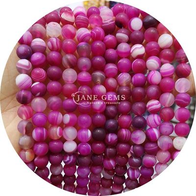 Perlas de ágata de rayas rojas naturales Sardonyx ágata mate redonda Perlas sueltas para la fabricación de joyas