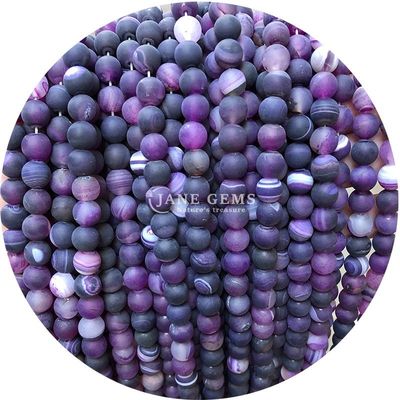 Perlas de ágata de rayas rojas naturales Sardonyx ágata mate redonda Perlas sueltas para la fabricación de joyas
