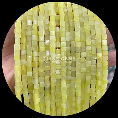 Cubo Cuadrado Forma Natural de piedras preciosas Perlas Limón Jade Rhodonite hilos de perlas sueltas para la curación y joyería bricolaje