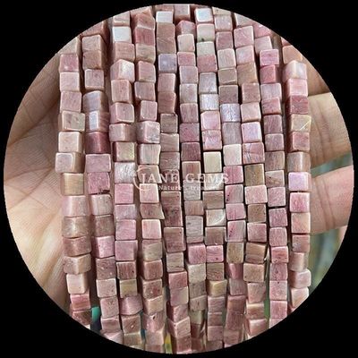 Cubo Cuadrado Forma Natural de piedras preciosas Perlas Limón Jade Rhodonite hilos de perlas sueltas para la curación y joyería bricolaje