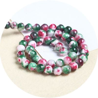 Persian Jade Piedra de cuentas de cuerdas de cuentas sueltas en la cuerda buena para joyería haciendo Diy brazalete