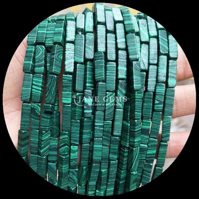 Unakite natural Malaquita Rectángulo Forma Cuadrada Cajas de perlas de piedra preciosa para joyería DIY