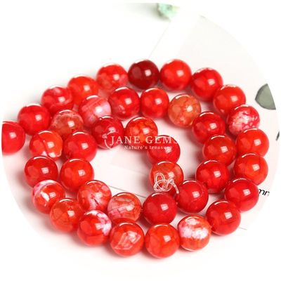 Agata de hielo de varios colores forma redonda lisa cuentas sueltas para la fabricación de joyas y artesanías
