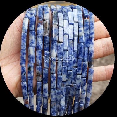 Perlas de piedras preciosas naturales de forma rectangular Limón Jade Howlite hebras sueltas para bricolaje