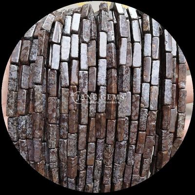 Perlas de piedras preciosas naturales de forma rectangular Limón Jade Howlite hebras sueltas para bricolaje