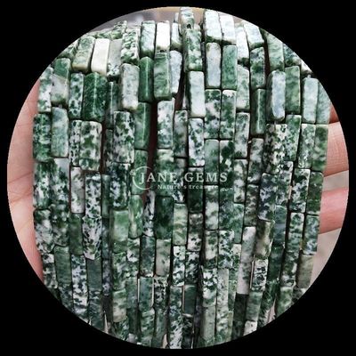 Perlas de piedras preciosas naturales de forma rectangular Limón Jade Howlite hebras sueltas para bricolaje