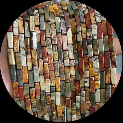 Rectángulo cebra jaspe lapislázuli perlas de piedra preciosa hilos sueltos para la fabricación de joyas