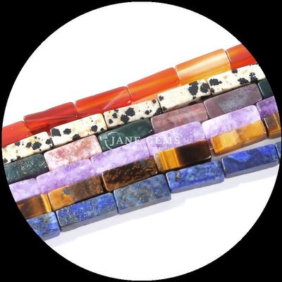 Rectángulo de acabado pulido gemas de cuentas púrpura Calcedonia mapa Jasper 4x13mm para joyería DIY