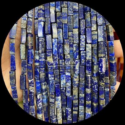 Rectángulo de acabado pulido gemas de cuentas púrpura Calcedonia mapa Jasper 4x13mm para joyería DIY