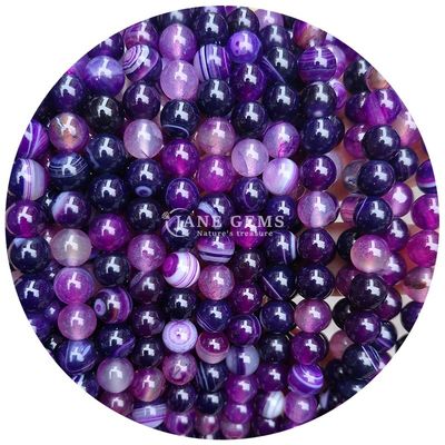 Perlas de ágata de forma redonda pulidas y lisas para joyería y artesanía