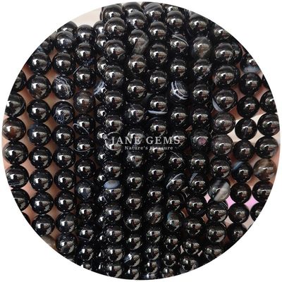 Perlas de ágata de forma redonda pulidas y lisas para joyería y artesanía