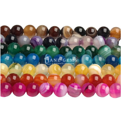 Perlas de ágata de forma redonda pulidas y lisas para joyería y artesanía
