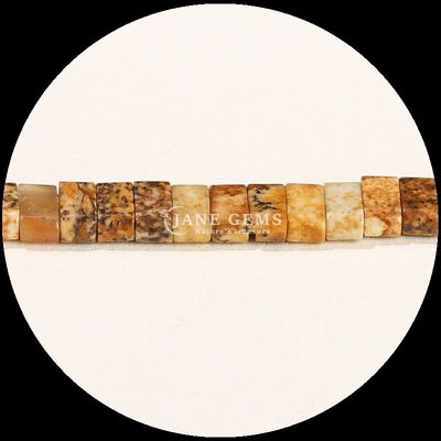Piedra preciosa natural de acabado pulido cubo de cuentas de Amazonita imagen de jaspe hilos de cuentas sueltas para la fabricación de joyas