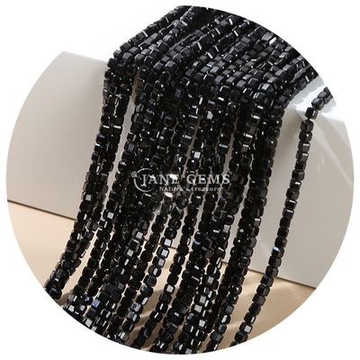 Grasa cristalina de cuentas sueltas de plata obsidiana turmalina para artesanía DIY