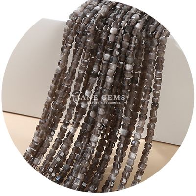 Grasa cristalina de cuentas sueltas de plata obsidiana turmalina para artesanía DIY